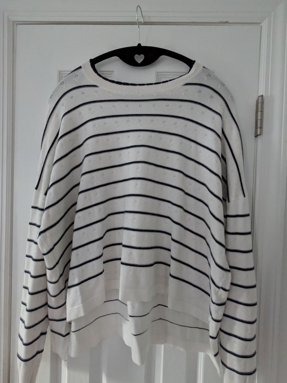 Adrianna Papell White And Black Sweater Lightweight XL